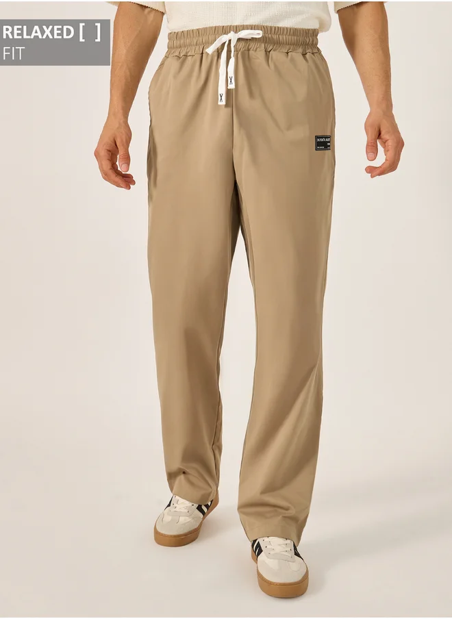 ستايلي Patch Detail Relaxed Fit Twill Joggers
