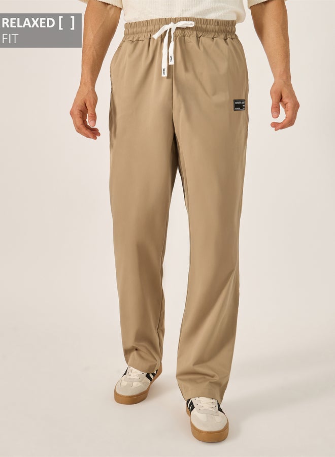 Styli Patch Detail Relaxed Fit Twill Joggers  - Image 1
