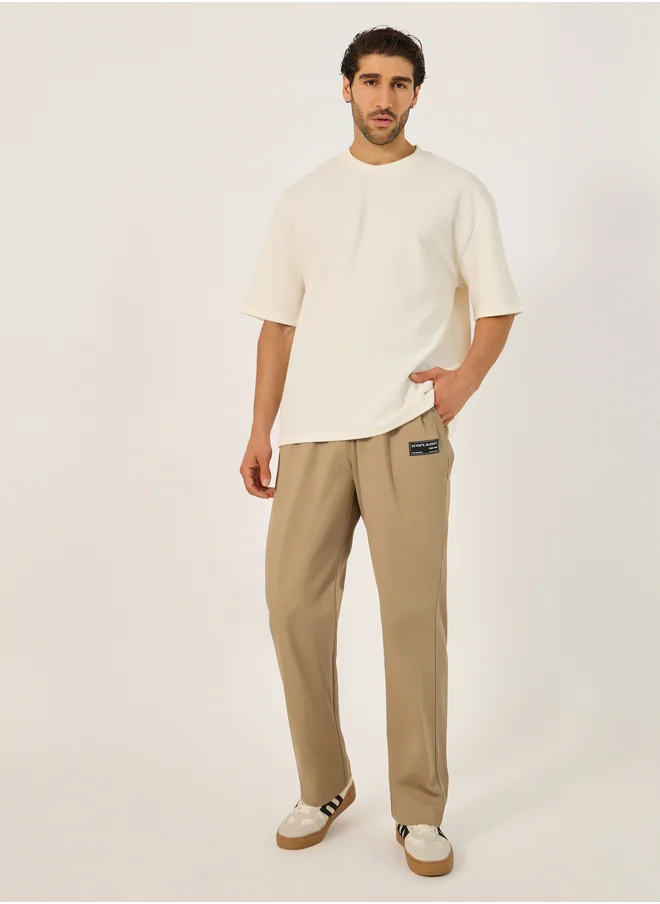 ستايلي Patch Detail Relaxed Fit Twill Joggers
