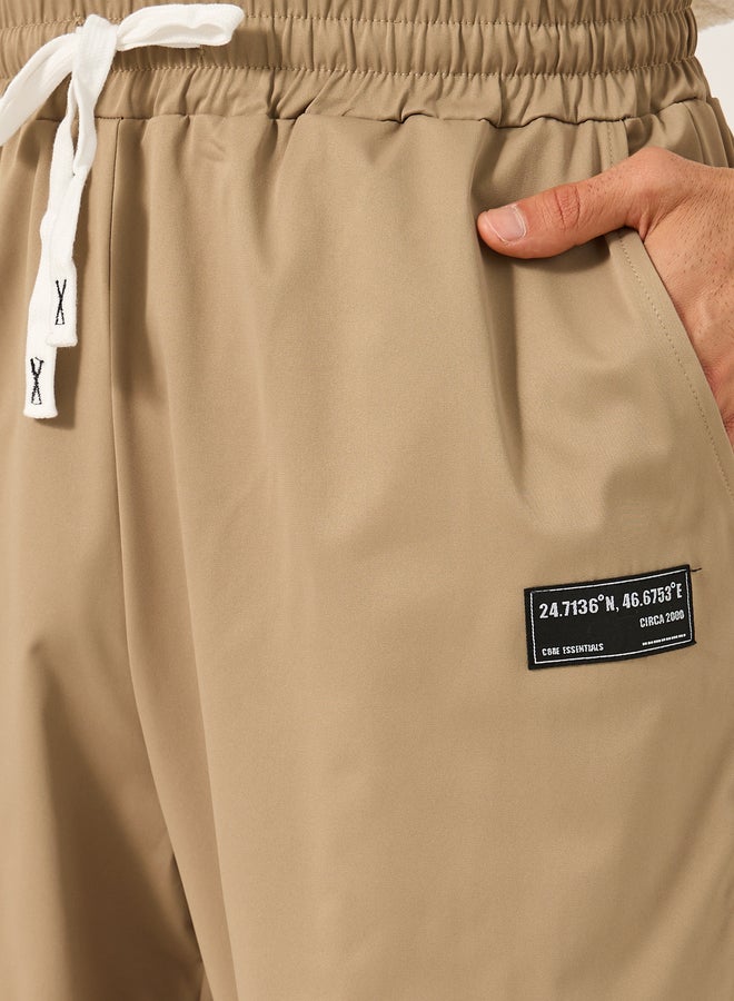 Styli Patch Detail Relaxed Fit Twill Joggers  - Image 3