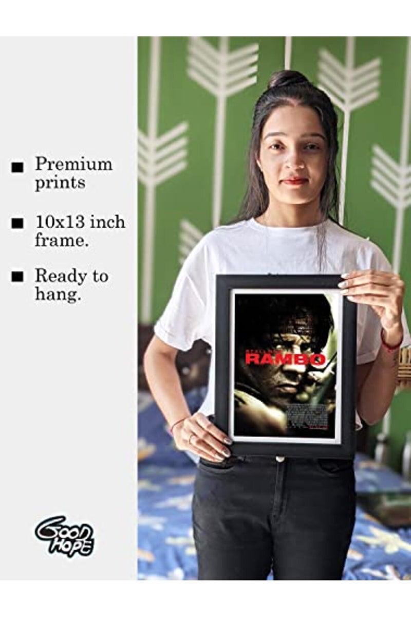 GRAY WALL Rambo Movie Framed Poster - Image 3
