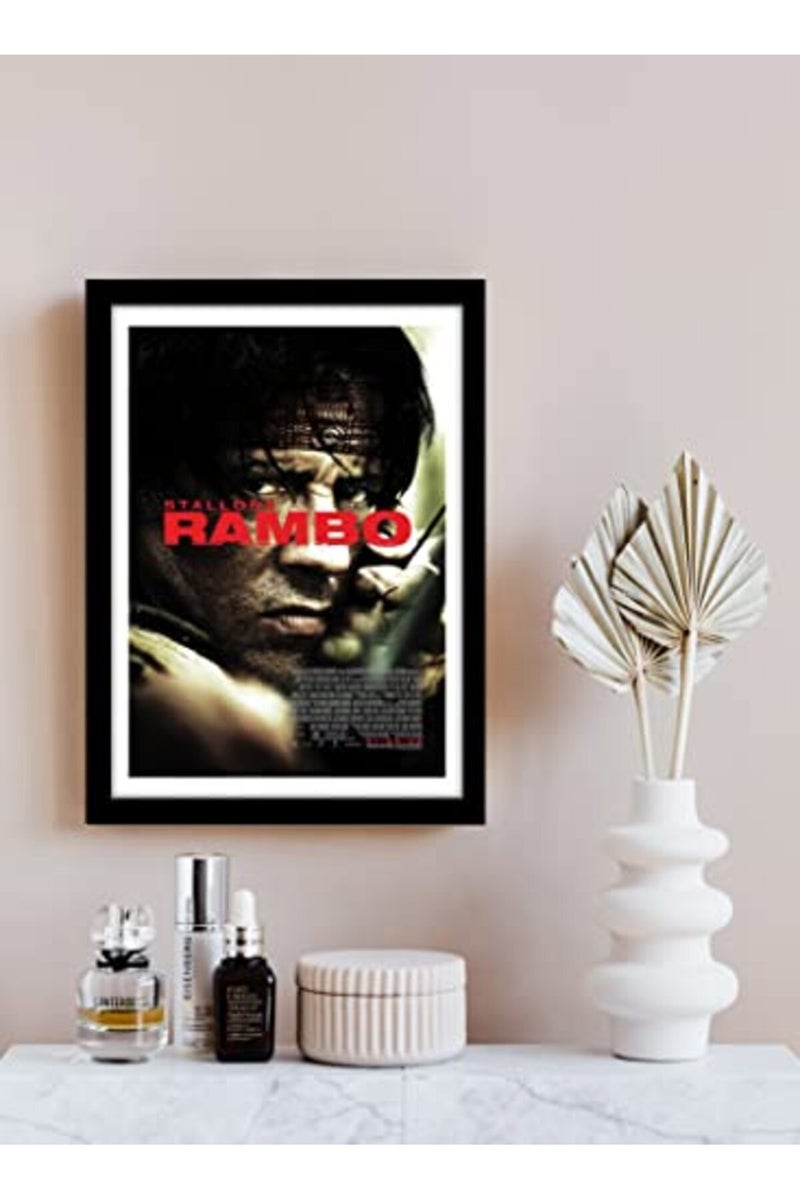 GRAY WALL Rambo Movie Framed Poster - Image 2