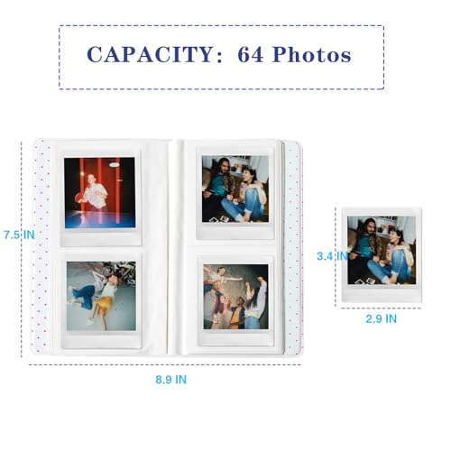 WOGOZAN 64 Pockets Album for Fujifilm Instax Square Film Photo Album SQ40 SQ1 SQ6 SQ10 SQ20 SP-3 Square Instant Film Camera (Black) - Image 3