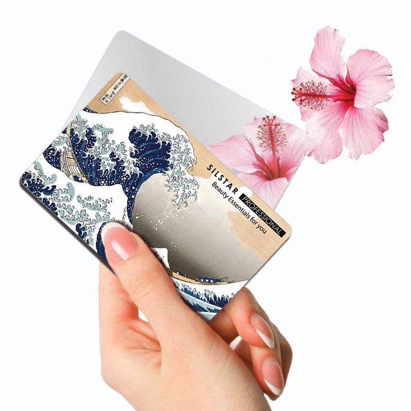 SILSTAR PROFESSIONAL Compact Card MirrorUnbreakable Acrylic Makeup Mirror Small Mirror Compact Pocket Mirror Slim MirrorKatsushika HokusaiThe Great Wave Off Kanagawa - Image 1