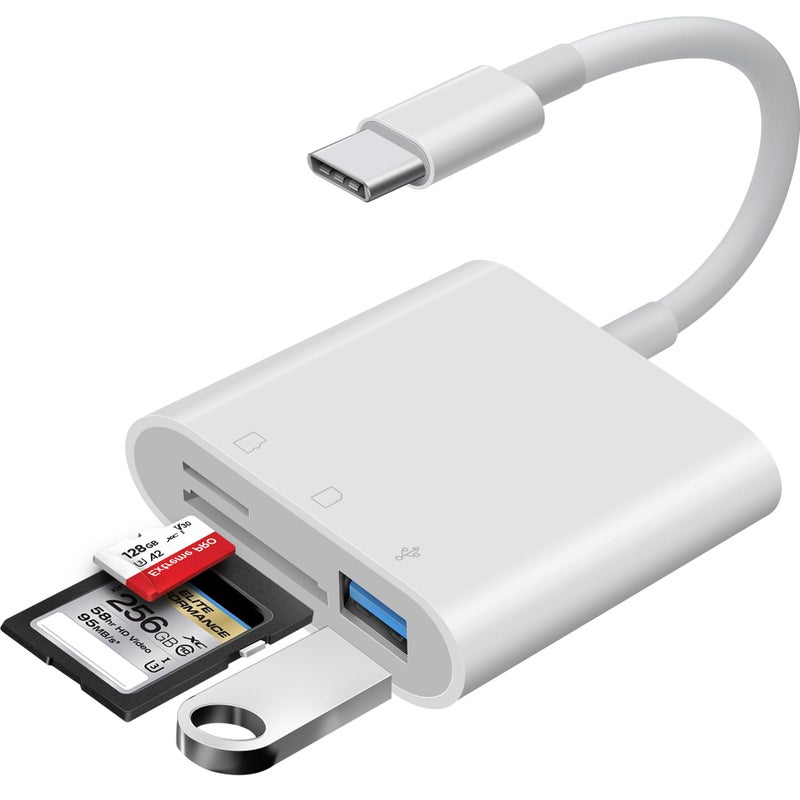 WNXSLOAD USBC SD Card Reader Memory Card Reader for Micro SDSD Cards Type C SD Adapter Compatible with iPhone 15 16 Samsung Galaxy MacBook iPad and More USB C Devices 3 Slots - Image 2