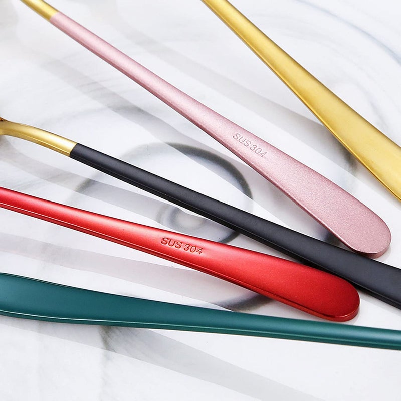 ARQIVO Gold Dinner Fork 4 Pieces 304 Stainless Steel 21cm Forks Spoon with Colorful Plating Handle Silverware MultiColor Forks Set of 4 GoldMix Pack of 4 - Image 4