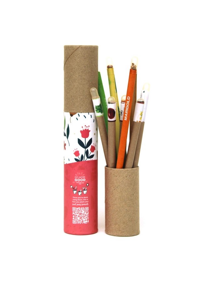 bioQ Plantable Stationery and Recycled Combo Set 5 Seed Pen with 5 Seed Pencil in a Box, 1 Hand-Made Seed-Paper Notepad, Eco-Friendly Jute Bag (Pack of 1) - Image 4