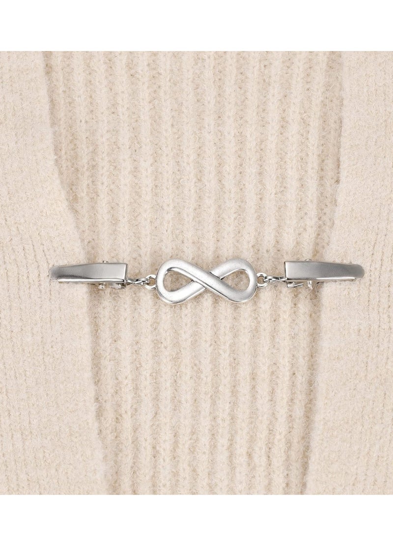 Excefore Sweater Shawl Clips, 4Pcs Cardigan Clip, Sweater Clips, Retro Cardigan Collar Clips, with Chain Suitable, for Vintage Dress Scarf Sweater Clothes Shirt - Image 5