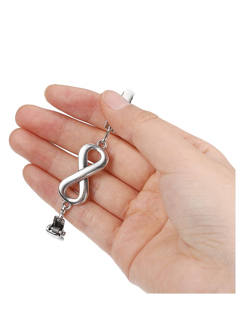 Excefore Sweater Shawl Clips, 4Pcs Cardigan Clip, Sweater Clips, Retro Cardigan Collar Clips, with Chain Suitable, for Vintage Dress Scarf Sweater Clothes Shirt - Image 4