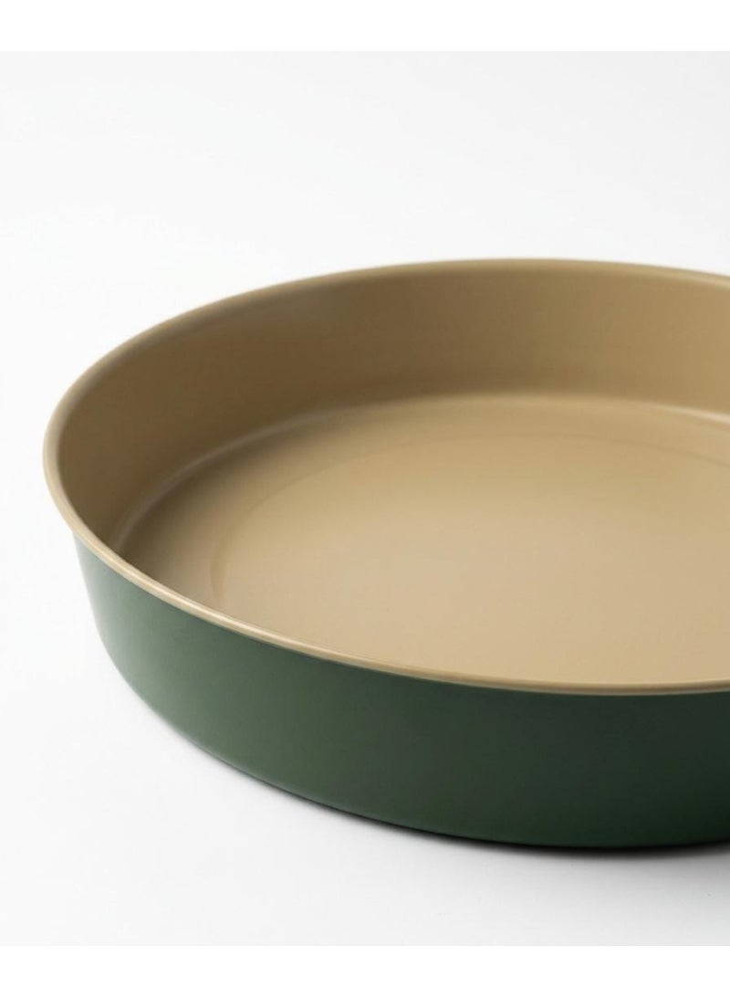 GUARDINI ROUND Baking Cake Pan Mould 28cm, Made in Italy, Green/ Beige - Image 1
