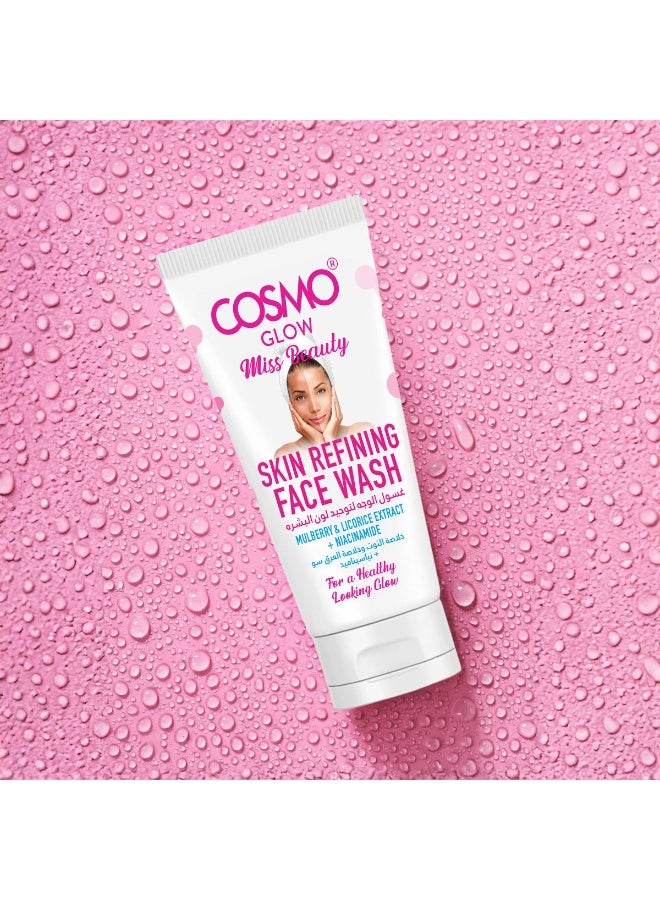 Cosmo Glow Miss Beauty Refining Face Wash 125ml, For Men And Women, Mulberry, Licorice Extract, Niacinamide, Reduce Signs Of Aging, Maintain Skin Suppleness, Skin Care, Cleansers - Image 2