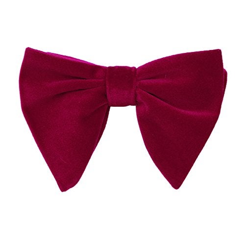 Levao Lovacely Men's Velvet Vintage Bow Tie Tuxedo Big Bowtie RB004 E Rose Red - Image 2