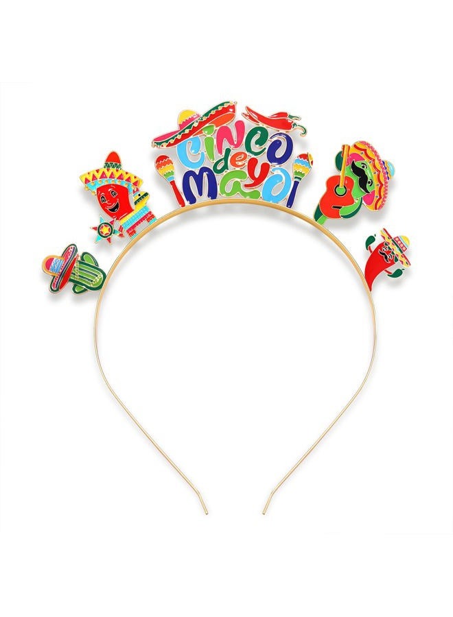 CEALXHENY أربطة رأس Cinco De Mayo للنساء، أربطة شعر مكسيكية، أربطة رأس ملونة على شكل قبعة صومبريرو، كاكتوس حار، إكسسوار شعر مكسيكي (نمط D) - Image 5