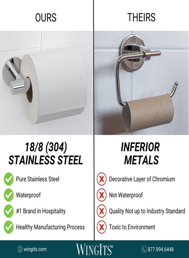 WingIts Modern Elegance Single Toilet Paper Holder, Brushed Stainless Steel WMETPHSN - Image 5