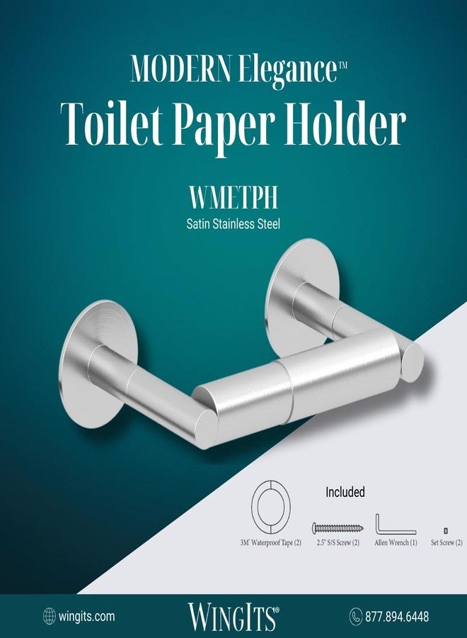 WingIts Modern Elegance Single Toilet Paper Holder, Brushed Stainless Steel WMETPHSN - Image 2