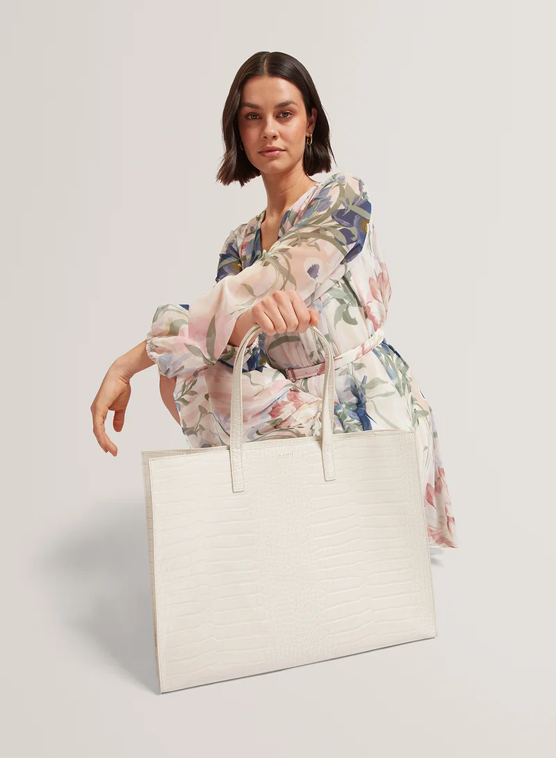 تيد بيكر Wellma Croc Effect Large Icon Tote