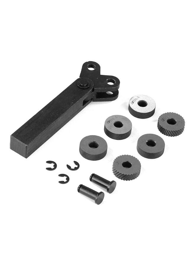 NIBEMINENT 7 Piece Steel Dual Wheel Knurling Tool Set Black/Brown - Image 2