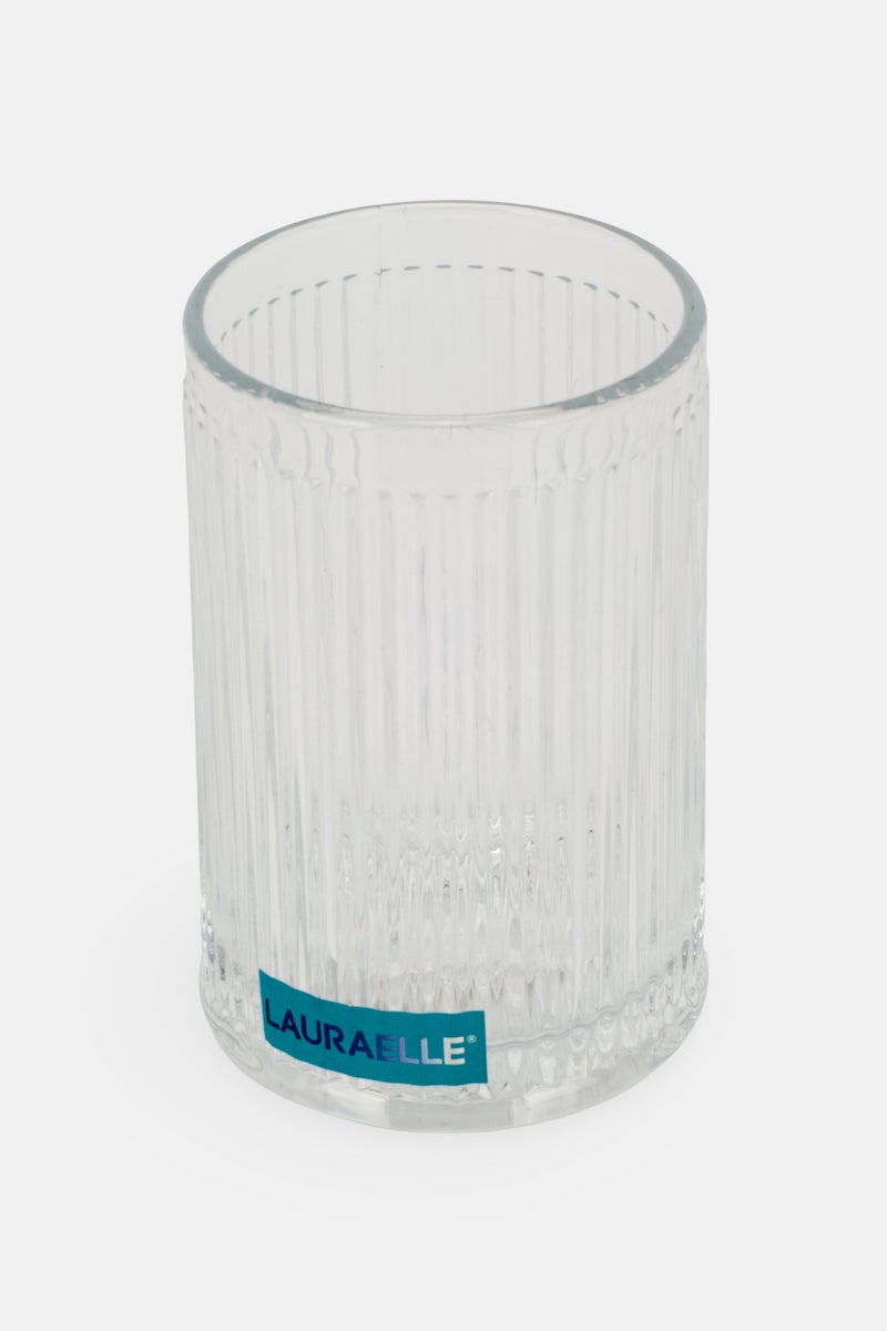 Trio Ribbed Round Tumbler Glass 350 ml, Transparent - Image 2