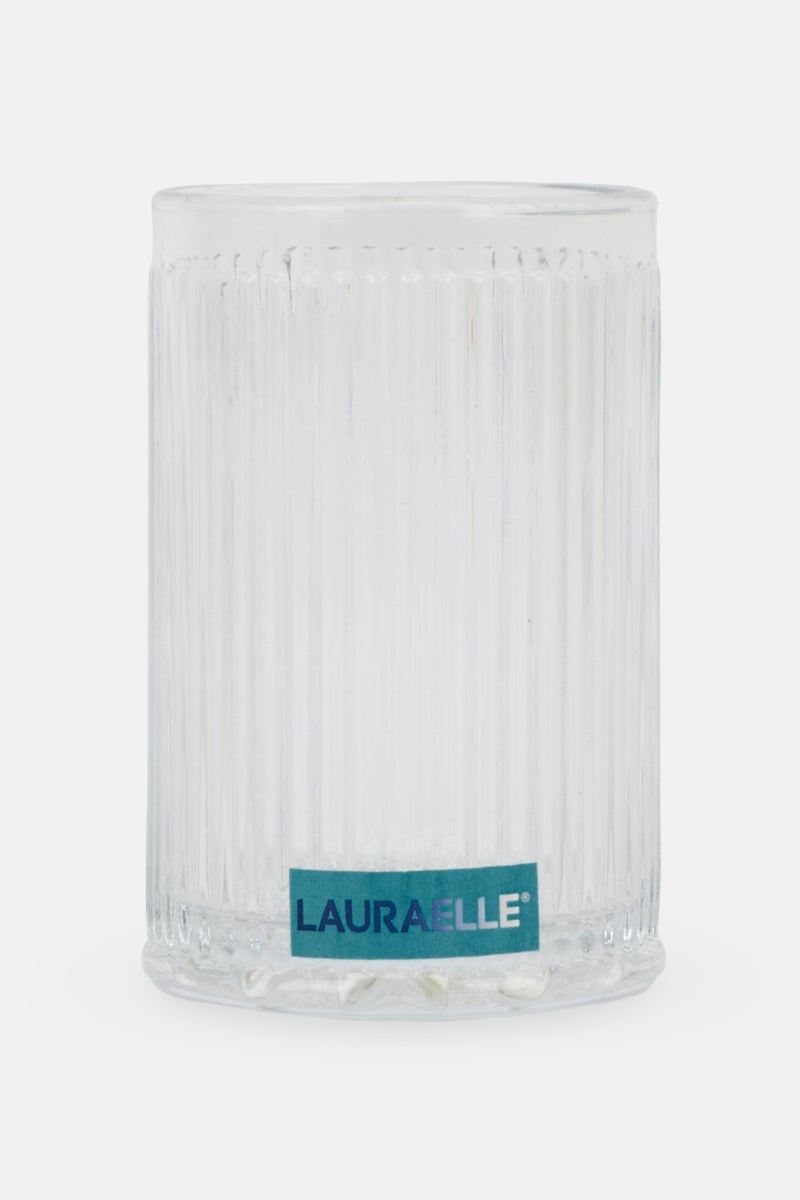 Trio Ribbed Round Tumbler Glass 350 ml, Transparent - Image 1