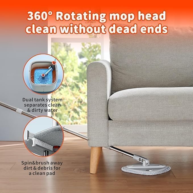 Brikipth Brikipth MultiPurpose Microfiber Flat Mop with Dry Wet Cleaning 360 Degree Rotating Head and Telescopic Handle Suitable for Floor Glass Ceiling and Walls JK326 - Image 4