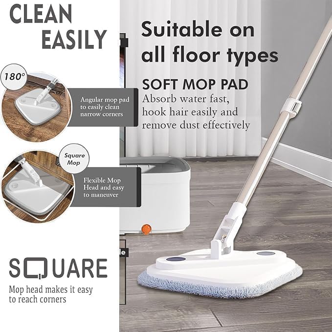 Brikipth Brikipth MultiPurpose Microfiber Flat Mop with Dry Wet Cleaning 360 Degree Rotating Head and Telescopic Handle Suitable for Floor Glass Ceiling and Walls JK326 - Image 3