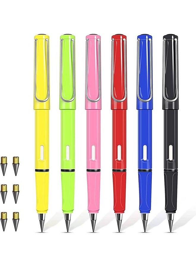 Generic 6Pcs Everlasting Pencil, Inkless Pencil Eternal with 6pcs Replacement Nibs, Inkless Pen Unlimited Writing Pencil, Reusable Erasable Pencil for Student Artist Writing Drawing, Kids Gifts (6pcs-A) - Image 1
