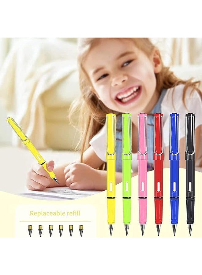 Generic 6Pcs Everlasting Pencil, Inkless Pencil Eternal with 6pcs Replacement Nibs, Inkless Pen Unlimited Writing Pencil, Reusable Erasable Pencil for Student Artist Writing Drawing, Kids Gifts (6pcs-A) - Image 5