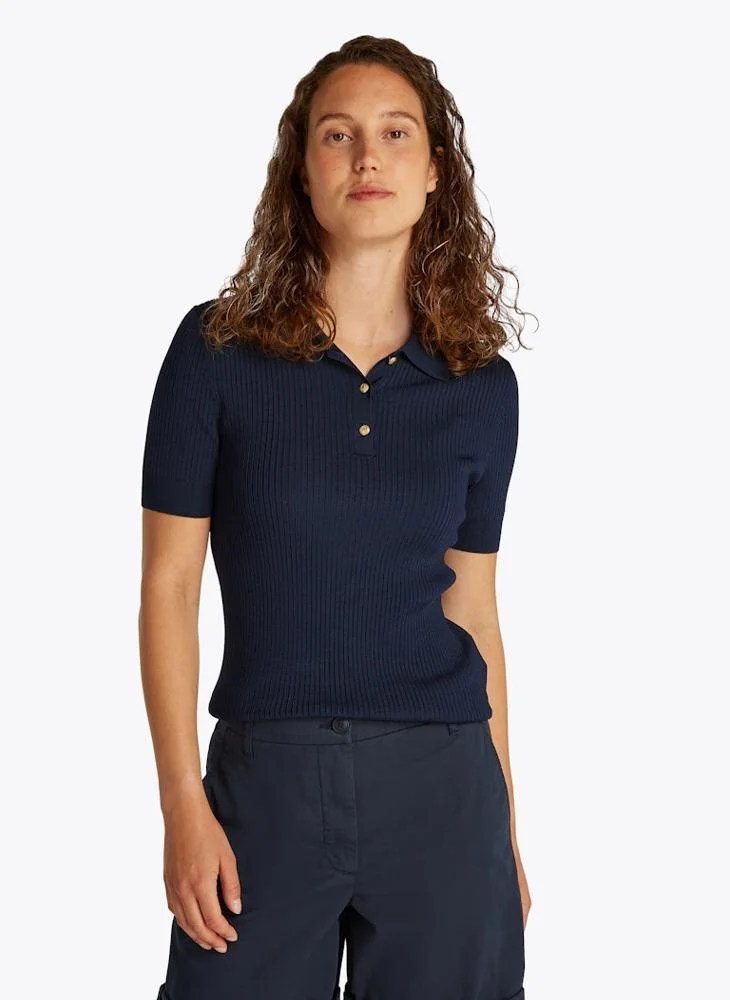 تومي هيلفيغر Essential Ribbed Polo