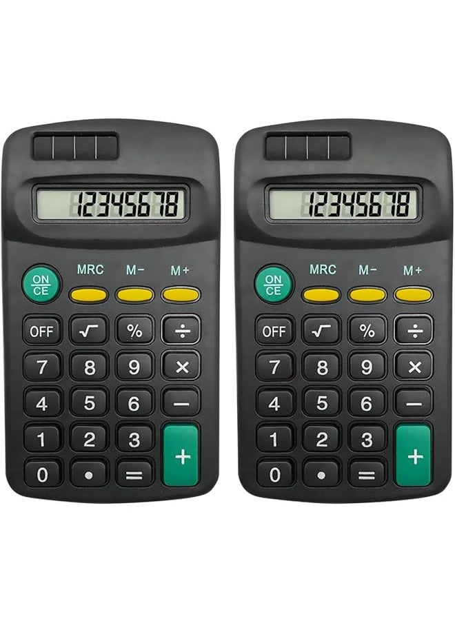 erorex - Pocket Size Mini Calculators Handheld Angled 8 Digit Display Calculator Basic Standard Calculators Small Accounting Desktop Calculator For Office School And Home 2 Pieces - Image 1