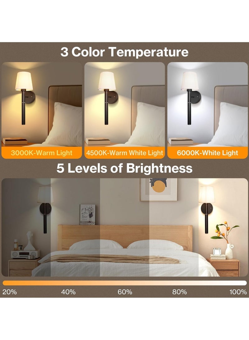اكسيسن 2 قطعة شمعدان حائط قابل لإعادة الشحن، مصباح حائط مزود ببطارية مغناطيسية قابلة لإعادة الشحن بسعة 5200 مللي أمبير في الساعة، يدعم التعتيم، مؤقت وجهاز تحكم عن بعد، إضاءة لاسلكية لغرفة النوم،  الرواق، غرفة المعيشة - Image 5