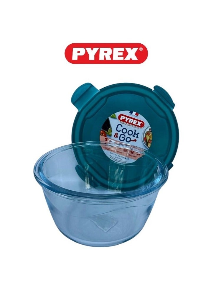Pyrex Cook&Go 0.7L Round Storage Dish with Airtight Lid - Versatile Freezer-to-Oven Solution Green 0.7Liters - Image 3