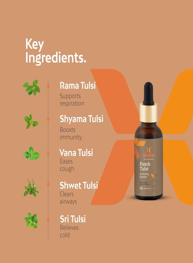 Akayu by Ashpveda Ayurvedic Tulsi Drops | 25 ml Best Panch Tulsi Oil | Natural Herbal Formula for Wellness & Vitality | Supports Relief in Cold, Cough & Mild Fever (Pack of 3) - Image 4