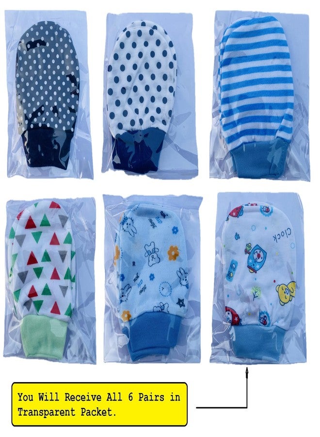 Wavva® Newborn Baby Cotton with Rib Hand Mittens Set | Gloves Set | Multicolor. (Pack of 6 Pairs) - Image 5