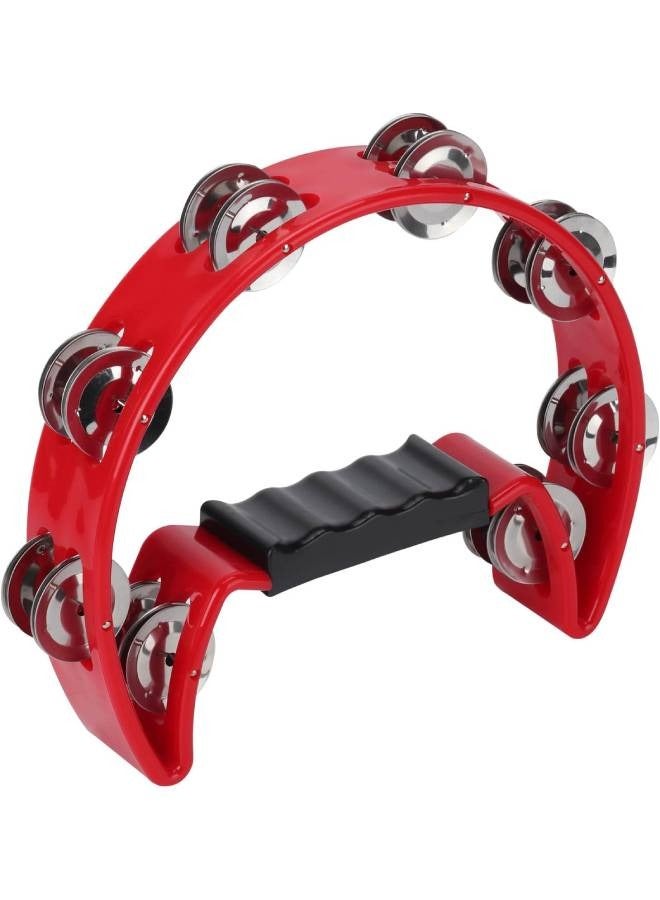 ProKussion Handheld Half Moon Tambourine - 6 Different Colours (Red) - Image 1