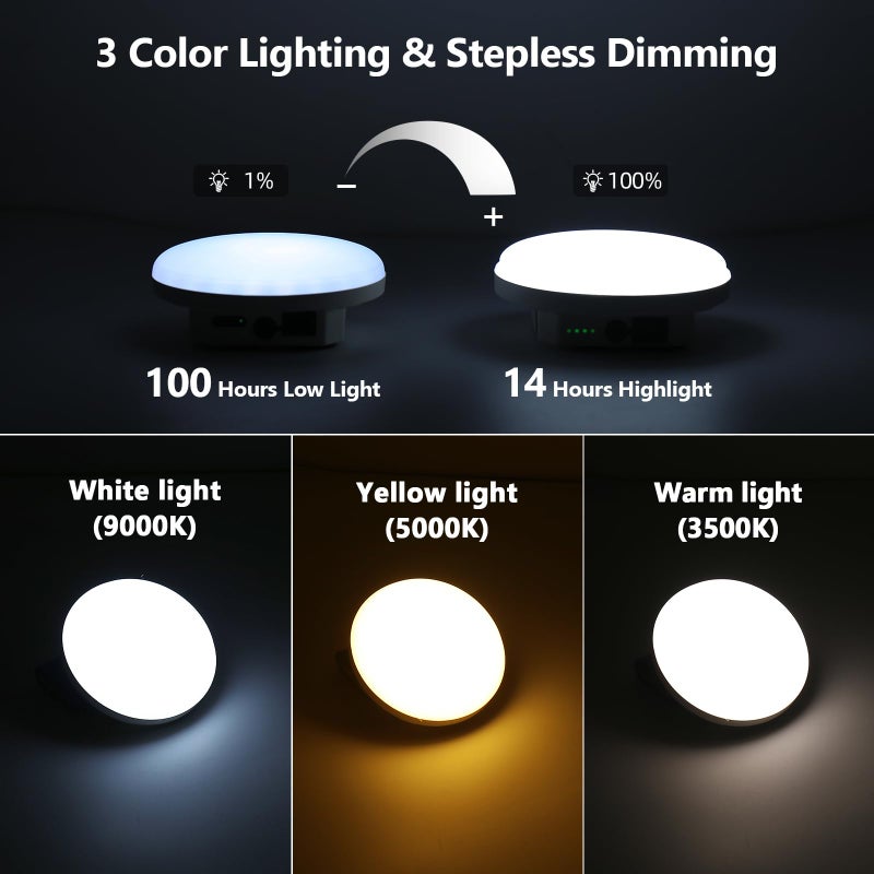Trliradyn 12000mAh (45W) Camping Hanging Tent Light Emergency Power Outage Lantern Home Use 4000LM 3 Modes IPX5 Waterproof Outdoor Walking Rock Climbing Work Rechargeable Camping Light - Image 2