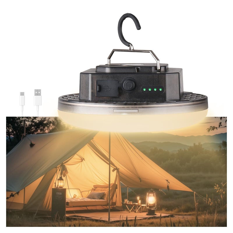 Trliradyn 12000mAh (45W) Camping Hanging Tent Light Emergency Power Outage Lantern Home Use 4000LM 3 Modes IPX5 Waterproof Outdoor Walking Rock Climbing Work Rechargeable Camping Light - Image 1