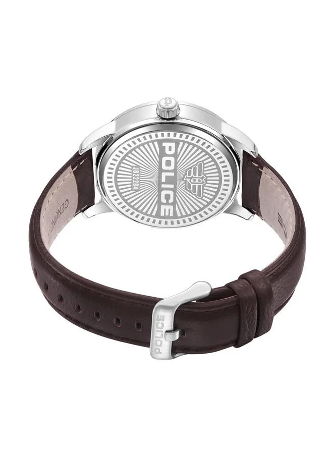 POLICE  Bedum Watch For Men Black Dial And Brown Leather Strap for Men | Best Price UAE