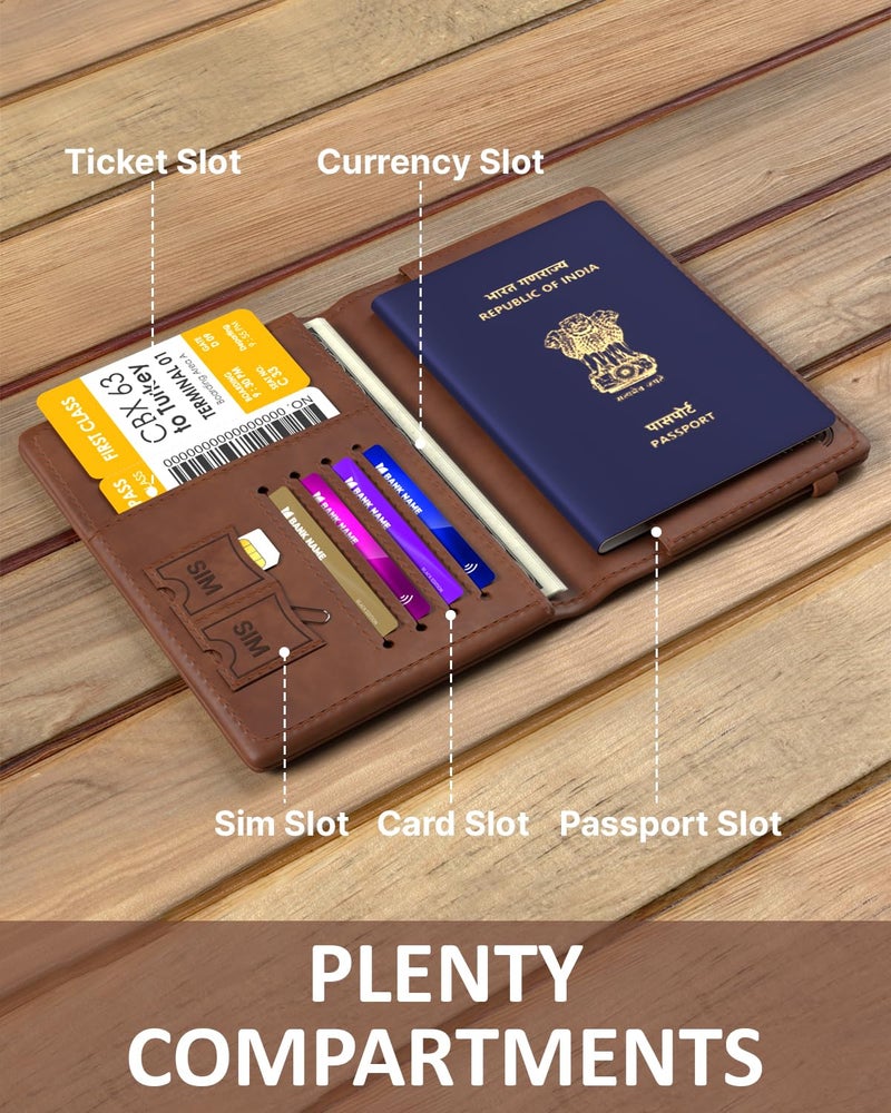 FEDUS Faux Leather Premium Passport Holder for Men and Women Passport Cover Case Wallet with Credit/Debit Card, RFID Protected Travel Document Accessories Organiser - Image 3