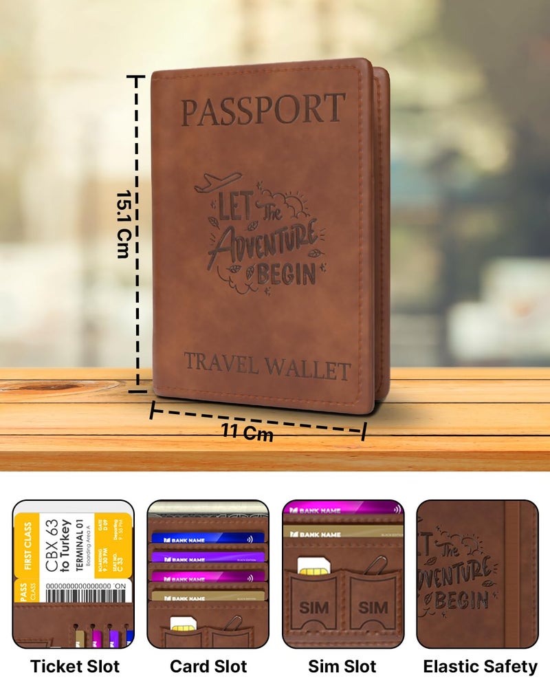 FEDUS Faux Leather Premium Passport Holder for Men and Women Passport Cover Case Wallet with Credit/Debit Card, RFID Protected Travel Document Accessories Organiser - Image 2