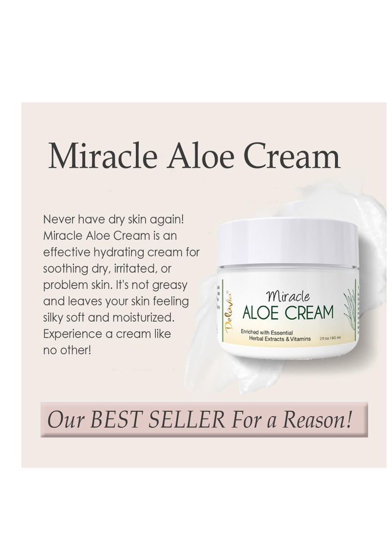 Deluvia Miracle Aloe Cream | Face & Body Moisturizer with Vitamin E & Organic Aloe Vera (2 Ounce (Pack of 1), Unscented) - Image 2