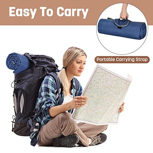 Tirrinia Waterproof Outdoor Blanket with Sherpa Lining, Windproof Triple Layers Warm Comfy Foldable for Camping Stadium, Sports, Picnic, Grass, Concert, Pet, Travel, Emergency Car Blanket 51''X 59'' - Image 3