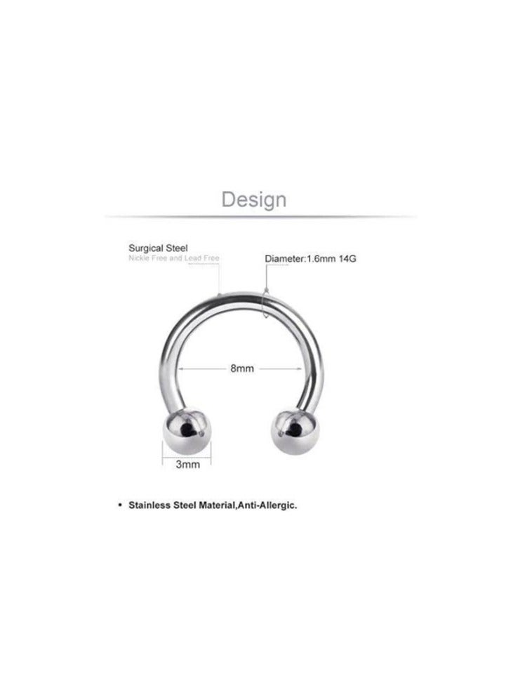 Forbidden Body Jewelry Horseshoe Septum Rings Internally Threaded Small Nose Hoop Surgical Steel (3PCS) SPHS6 - Image 2