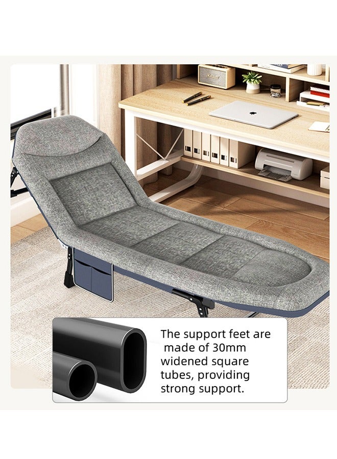 Generic Portable Folding Bed,Folding Guest Bed, Camping Folding Bed, Thickened Sponge And Adjustable Backrest,  Portable Nap Bed, Suitable For Offices, Homes And Hospitals.   200cm×66cm×30cm.  - Image 5