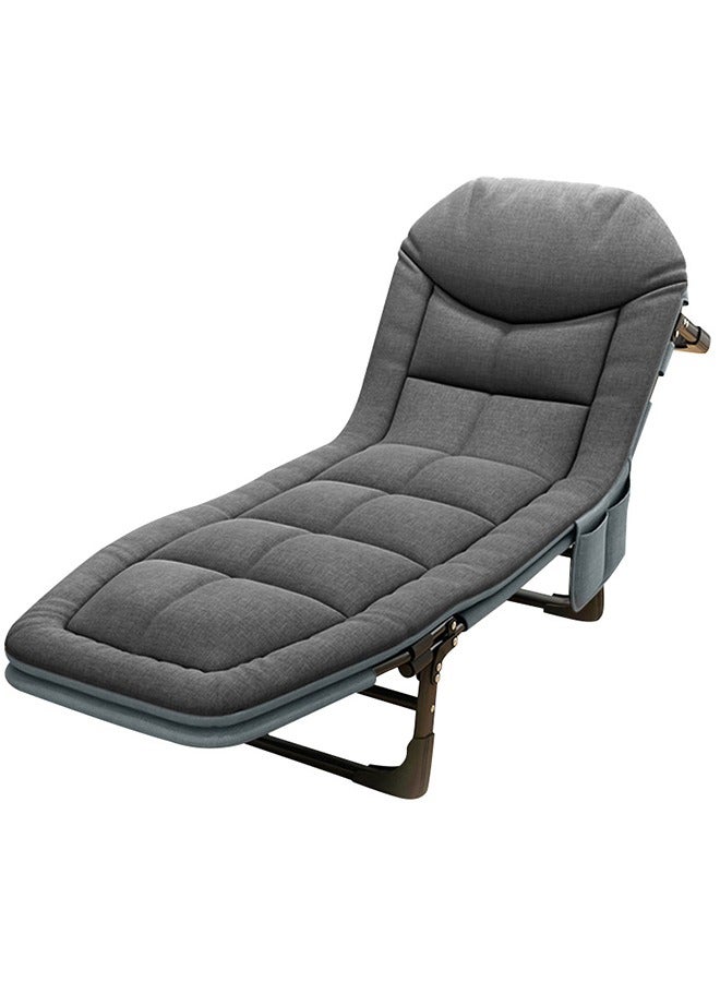 Generic Portable Folding Bed,Folding Guest Bed, Camping Folding Bed, Thickened Sponge And Adjustable Backrest,  Portable Nap Bed, Suitable For Offices, Homes And Hospitals.   200cm×66cm×30cm.  - Image 1