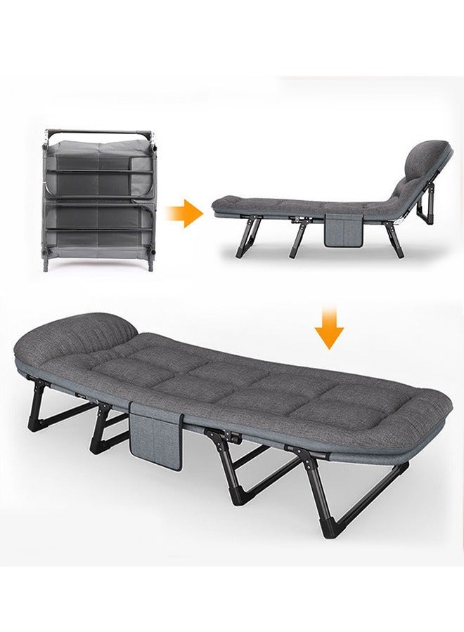 Generic Portable Folding Bed,Folding Guest Bed, Camping Folding Bed, Thickened Sponge And Adjustable Backrest,  Portable Nap Bed, Suitable For Offices, Homes And Hospitals.   200cm×66cm×30cm.  - Image 3