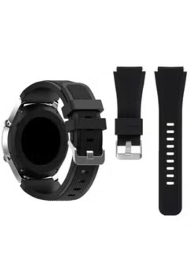 ELTRAZONE Classic Black Smartwatch Band for Samsung Gear S3 Frontier/Classic – Premium Replacement Strap - Image 1