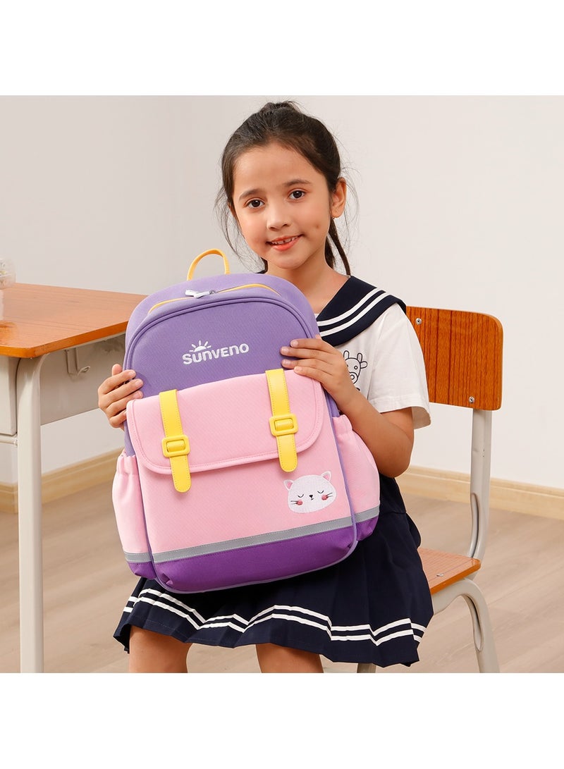 Sunveno School Backpack 16 Inches - Purple Multicolour - Image 4