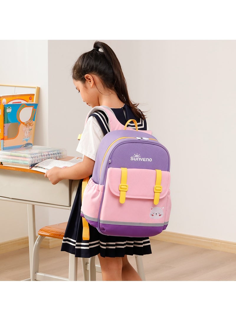 Sunveno School Backpack 16 Inches - Purple Multicolour - Image 3