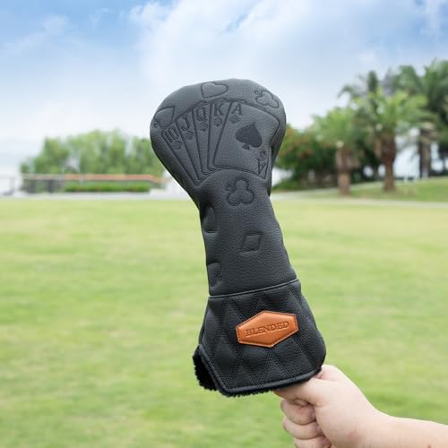 BAIRBRE Golf Club Covers Poker Golf Head Covers Driver Covers Fariway Wood Headcover Hybrid Covers Leather Golf Headcover with Number Tag for All Brand - Image 3