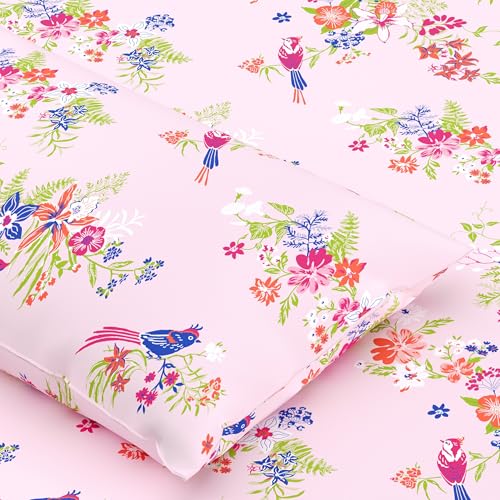 Home Ecstasy 100% Cotton Double Bedsheet with 2 Pillow Covers - (Size 87 x 94 inches, 140 TC, Colour - Pink: Blushed Petal) - Image 4
